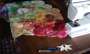 Marking the quilting pattern - Opening the Lotus